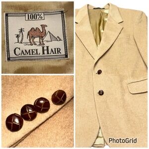 Vintage Sport Coat 100%‎ Camel Hair Tan Blazer Jacket Tailors Row Deansgate 40L
